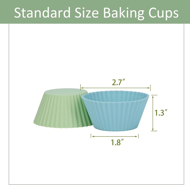 Silicone Baking Muffin Cups 12 Pack, Reusable Cupcake Liners Cake Molds, BPA Fre gallery