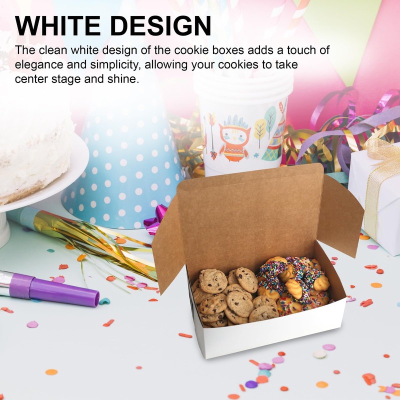 Cookie Boxes 10" x 6" x 3.5" - White Bakery Boxes No-Window (Pack of 15) - Ma... gallery