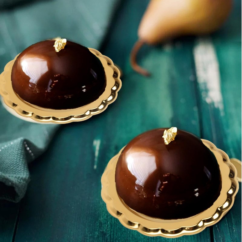 20 Mini Golden Mousse Cake Bases - Mini Cake Boards, Dessert Displays, Pastry... gallery