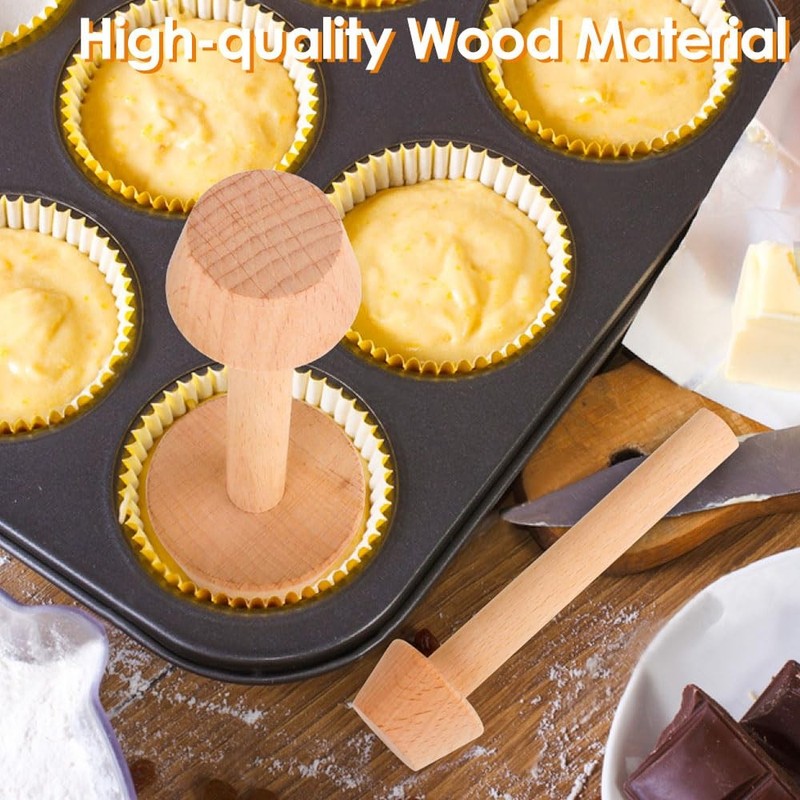 Cyimi 3 Pcs Wooden Tart Tamper Large, Middle, Small, Set of 3 gallery