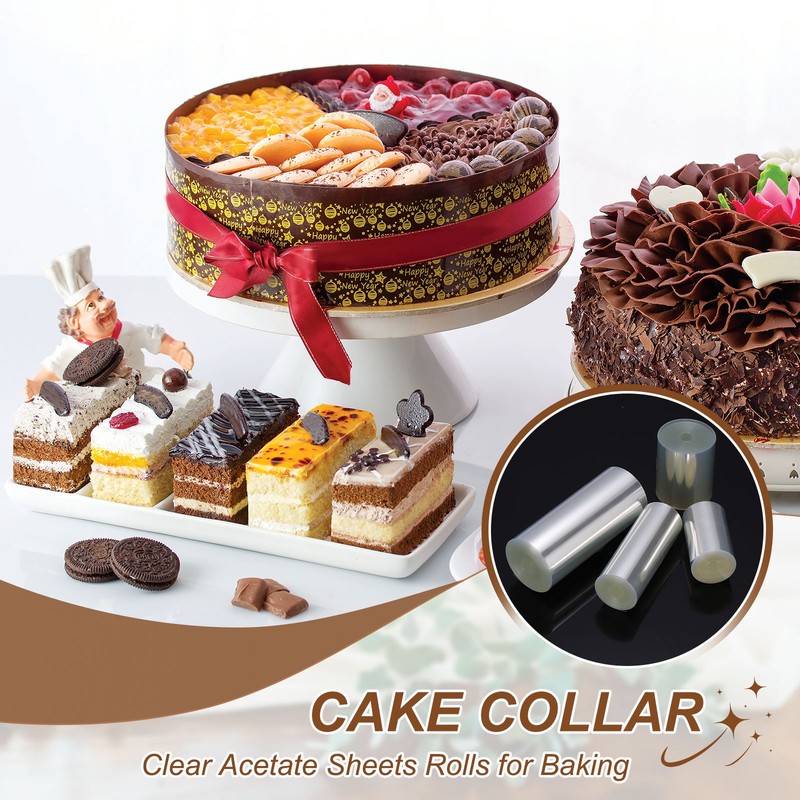 11.8 x 393.7 Inch Cake Collar, Acetate Sheets for Baking Clear Acetate Rolls gallery