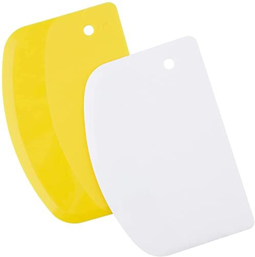2pcs 13.5x9cm/5.3×3.5 Dough Scraper Plastic Pastry Cutter Bowl Scrapers Dough Br