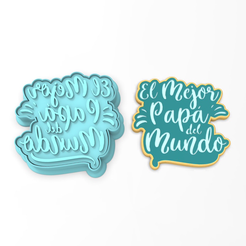 El Mejor Papa del Mundo Cookie Cutter & Stamp | Father’s Day #1 Dad Ever Padre