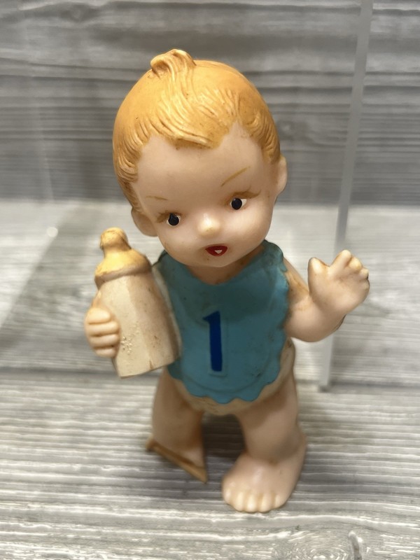 Baby’s First Birthday Hard Plastic Wilton Girl and Damaged Boy Vintage 1960s gallery