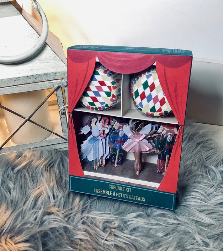 Meri Meri Nutcracker Christmas Ballet Cupcake Kit 24 Toppers + 24 Liners