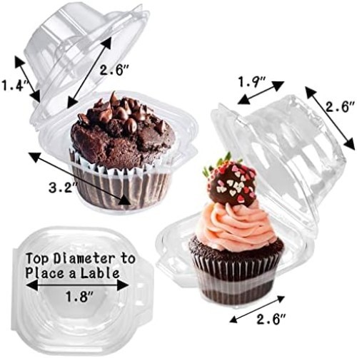 Versatile 50 Pack Mini Cupcake Containers: Secure & Stylish for Desserts gallery