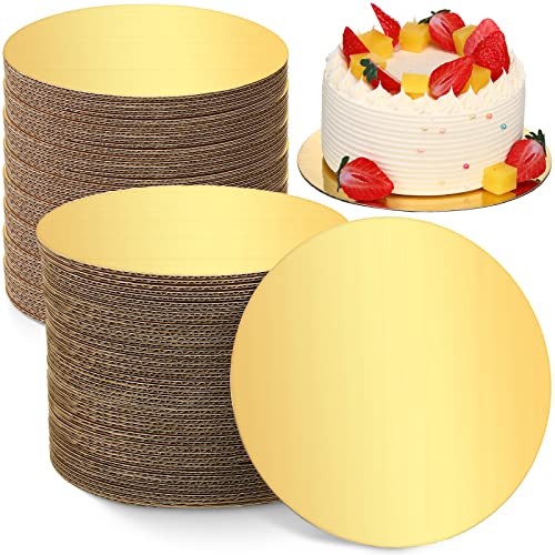 50 Pack Cake Board Round Cake Boards Circle Grease Proof 8 Inch Gold
