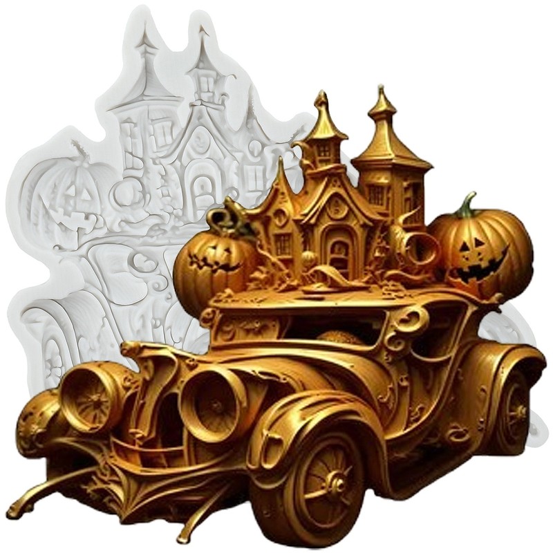 Pumpkin Car Silicone Molds Ancient Castle Fondant Cake Decorating