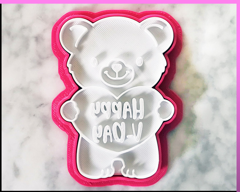 Teddy Bear Cookie Cutter, Valentine's Day Heart, Baking Supplies Fondant Tool gallery