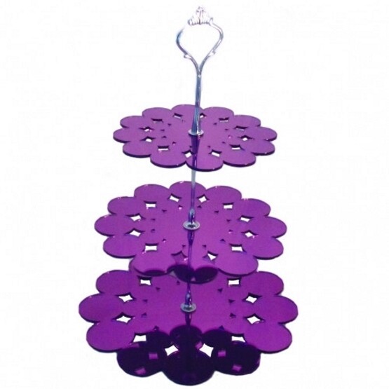 Three Tier Doily Shaped Cake / High Tea Stands -Two Sizes & many colour choices gallery