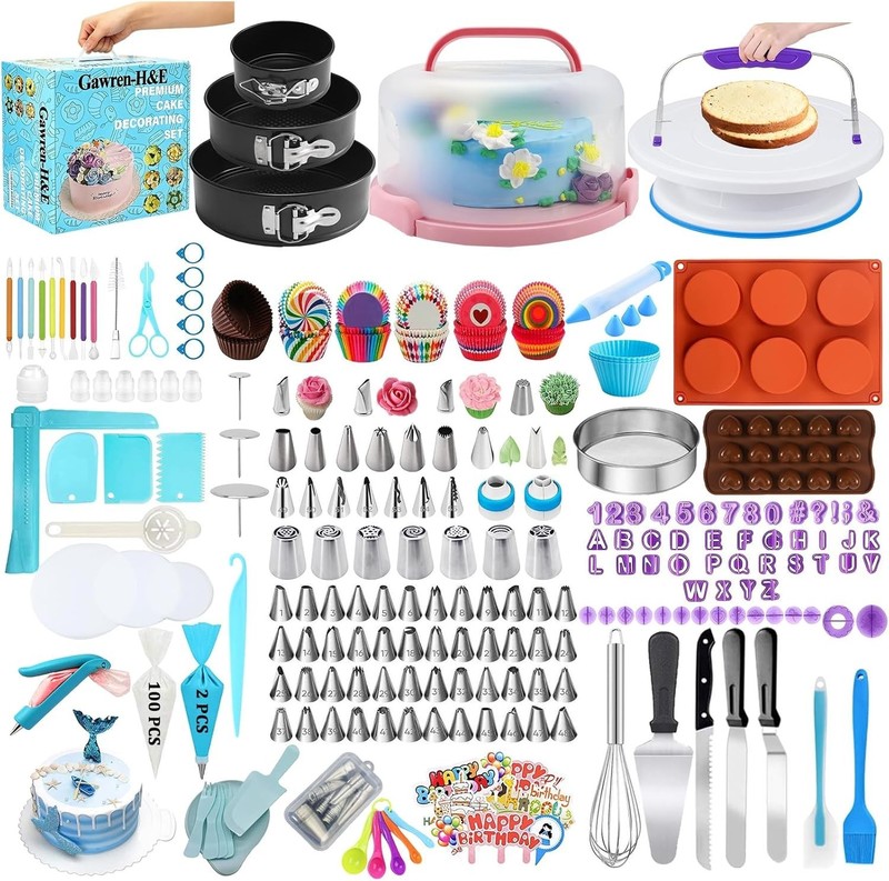 Pro Cake Decorating Set 678pc - Blue, Stainless Steel, 74 Tips, Carrier gallery