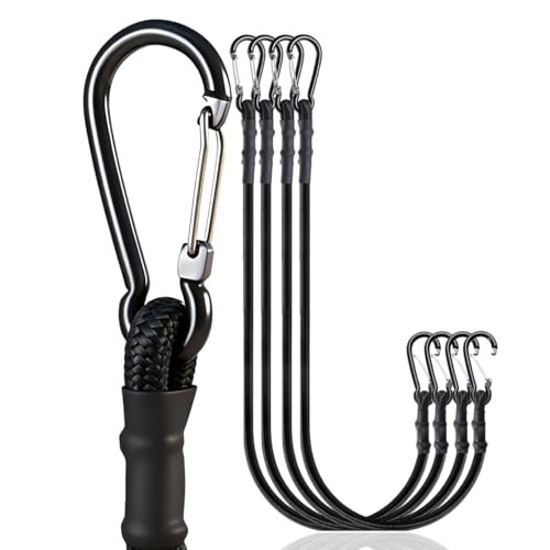 Carabiner Bungee Cords 2 ft Bungie Strap with Clips for 24inch4pcsBlack gallery