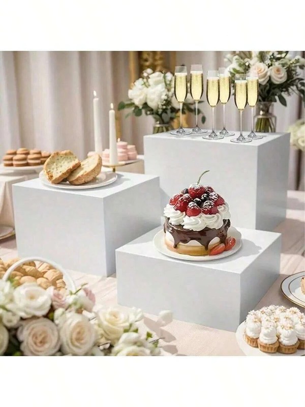 6-Piece Hollow Bottom Buffet Risers Acrylic Food Display Stands