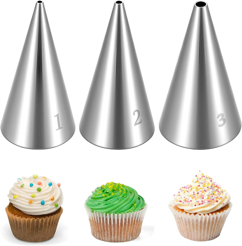3 Pcs Small Piping Tips round Icing Tips Set Cookie Decorating Tip for Frosting