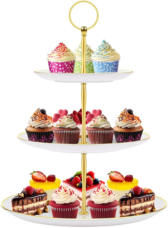 Cupcake Stand Holder - 3 Tier Cup Cake Dessert Tower, Plastic Tiered Serving ... gallery