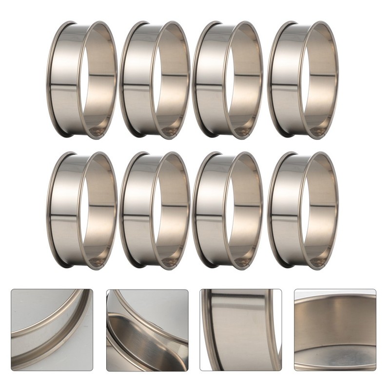 8pcs Mousse Rings Molds Baking Tools Cake Cookies Molds Stainless Steel Moulds