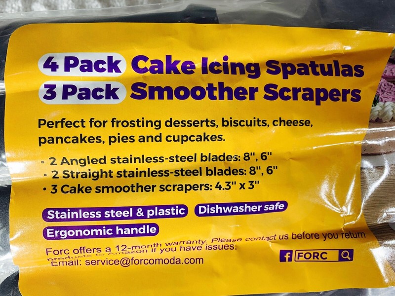 Dessert Tools - Cake Icing Spatula Set of 4 and Cake Smoother Scraper Set of 3  gallery