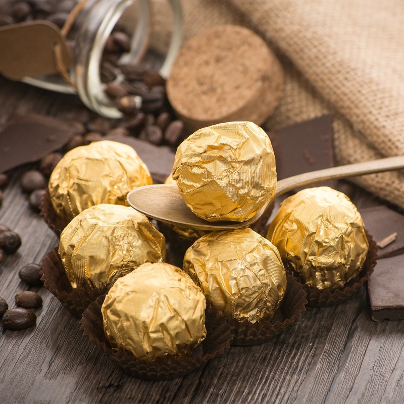 100pcs Candy Foil Wrappers 6 x 6 Inch Chocolate Bar Wrappers Gold gallery