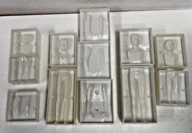 Four Wilton Human Body Molds 1977: Man, Woman, 10 year old, 5 year old