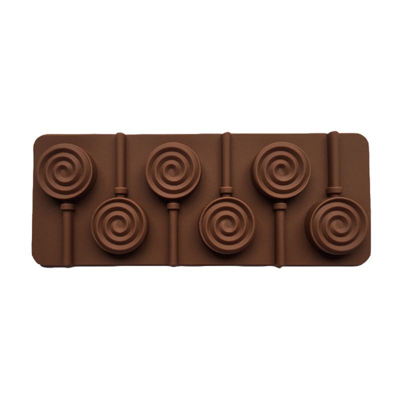 6-Cavity DIY Round Spiral Swirl Shape 3D Silicone Lollipop Mold Candy Chocolate gallery