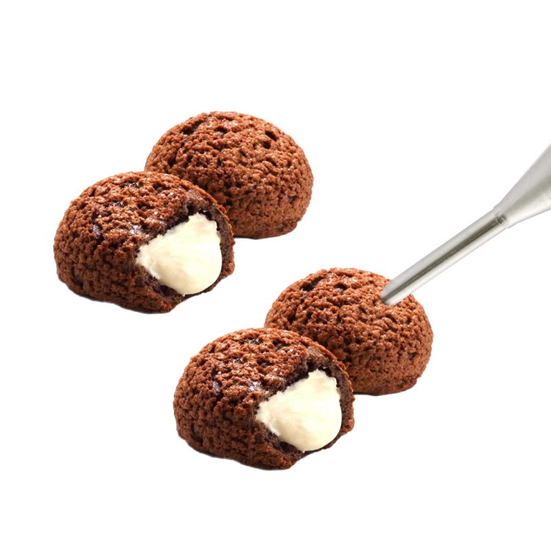 4 Stainless Steel Long Cream Puff Piping Tips Eclair Filling Nozzles Baking gallery