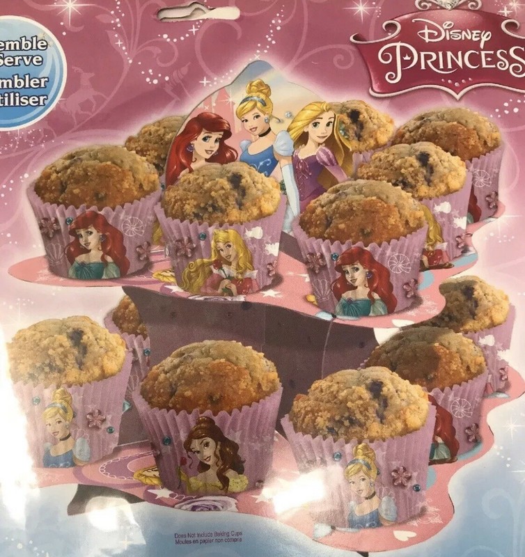 DISNEY PRINCESS PARTY SNACK CUPCAKE STAND Disposable 10x10x9 Free Shipping gallery