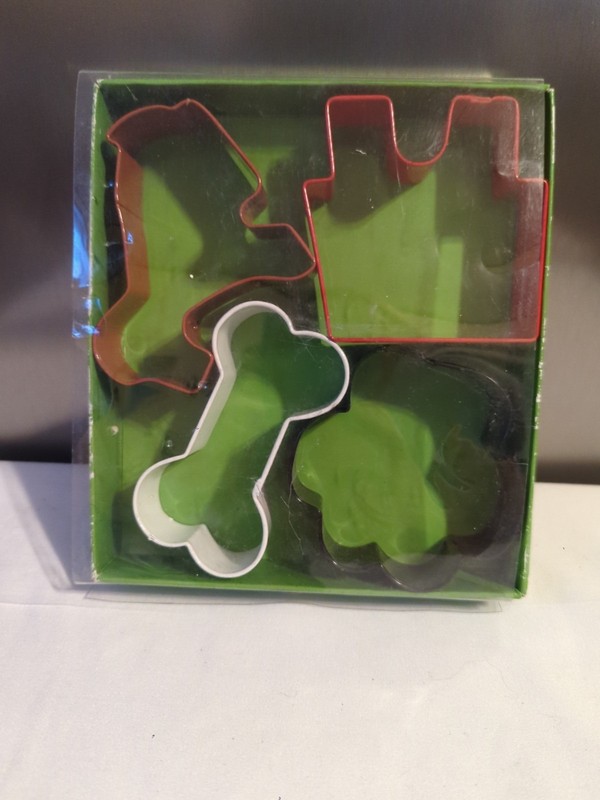 Wilton Pet Shaped Cookie Cutters Dog, Bone, Paw, Doghouse Set of 4