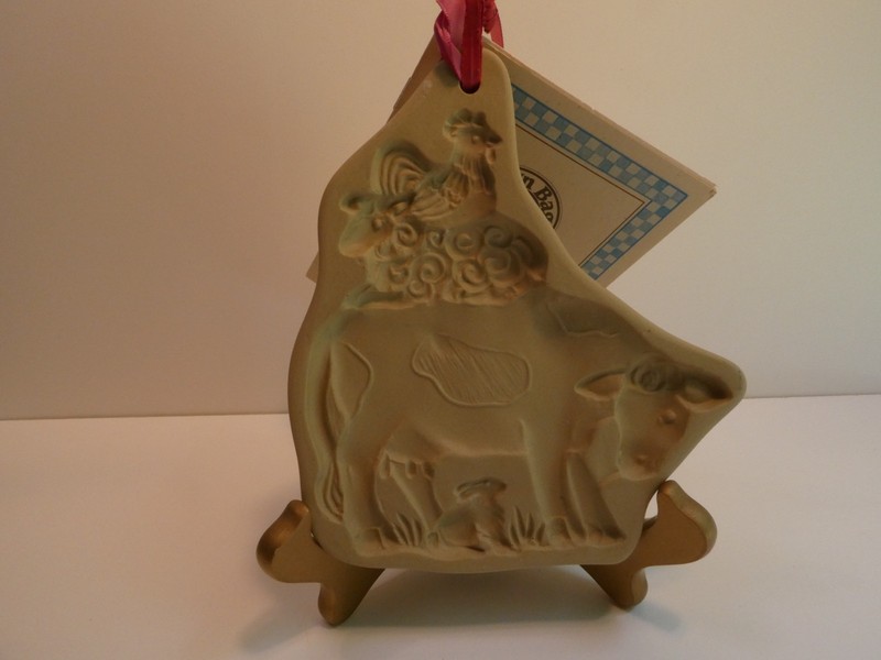 NWT Brown Bag cookie press Heifer Intl. commemorative mold Cow, Sheep, chicken gallery