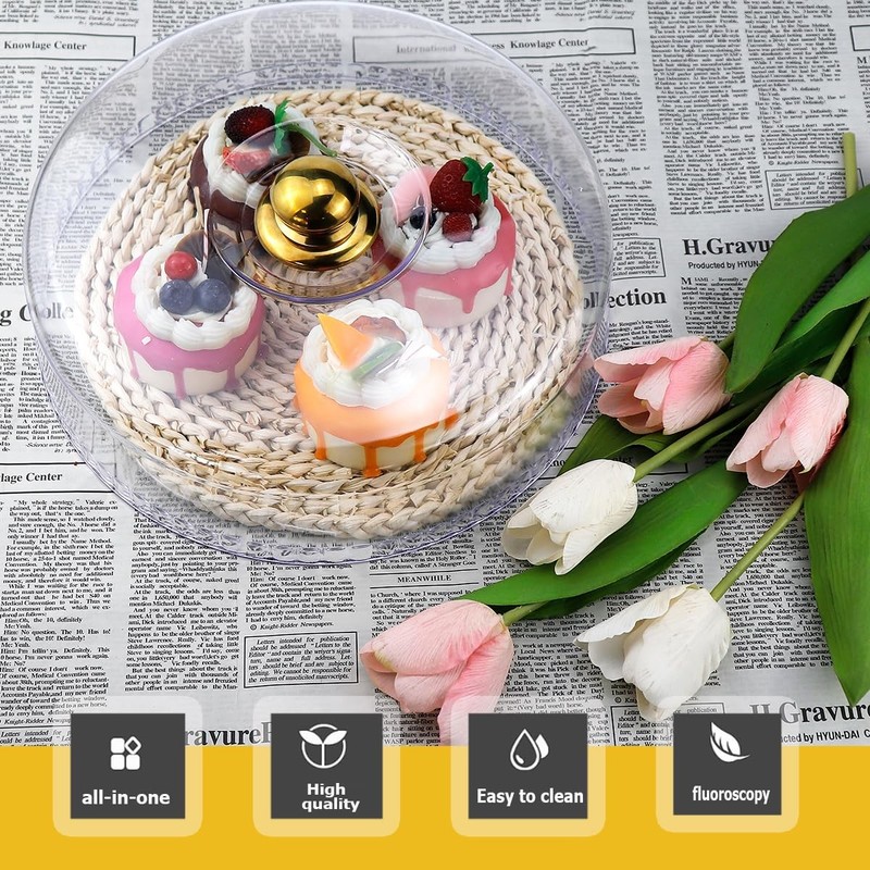 DOERDO Cake Dome Cover 11inch Plastic Cake Stand Cover Round Display Cake Pla... gallery