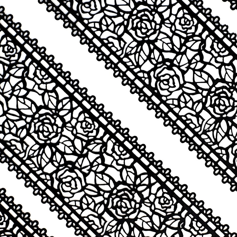 Ready to Made Edible Cake Lace Rose Blossom 14-inch 10-Piece Set