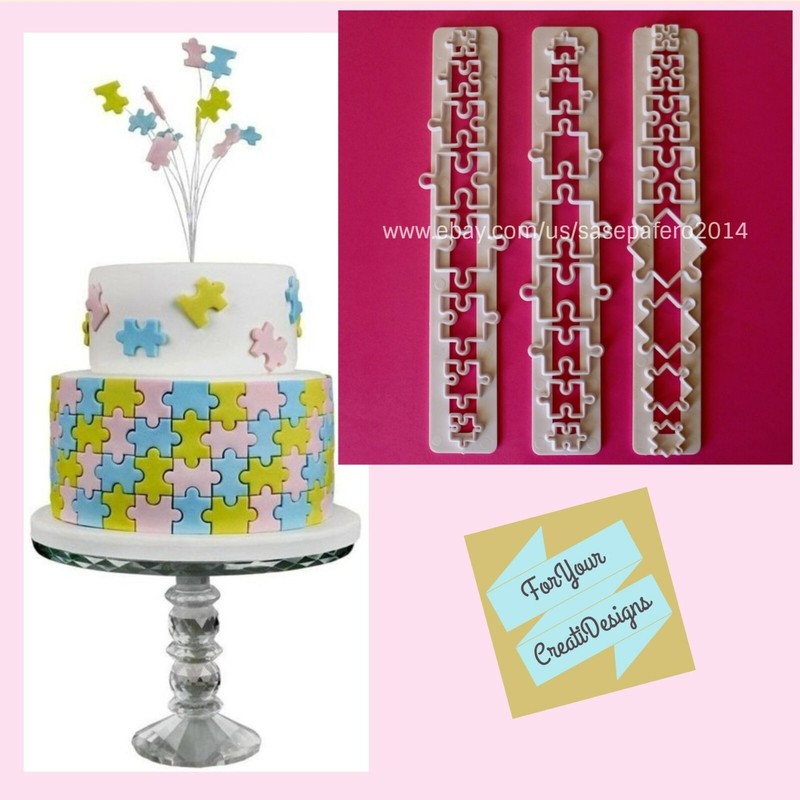 Puzzles Cutter 3 pieces Set. 24 puzzles pieces on 3 tappit strips.