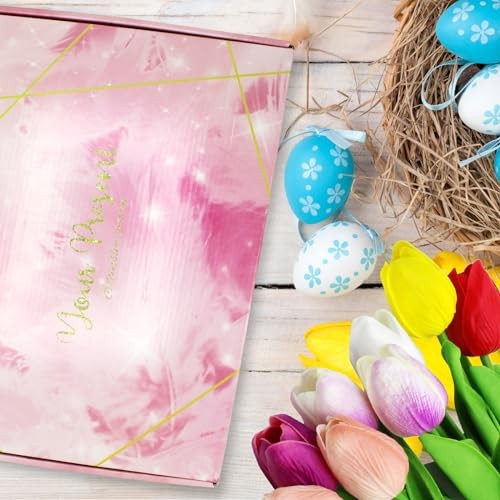 28pcs Multicolor Flowers Artificial Tulip Stems Real Feel PU Tulips Multi Color gallery