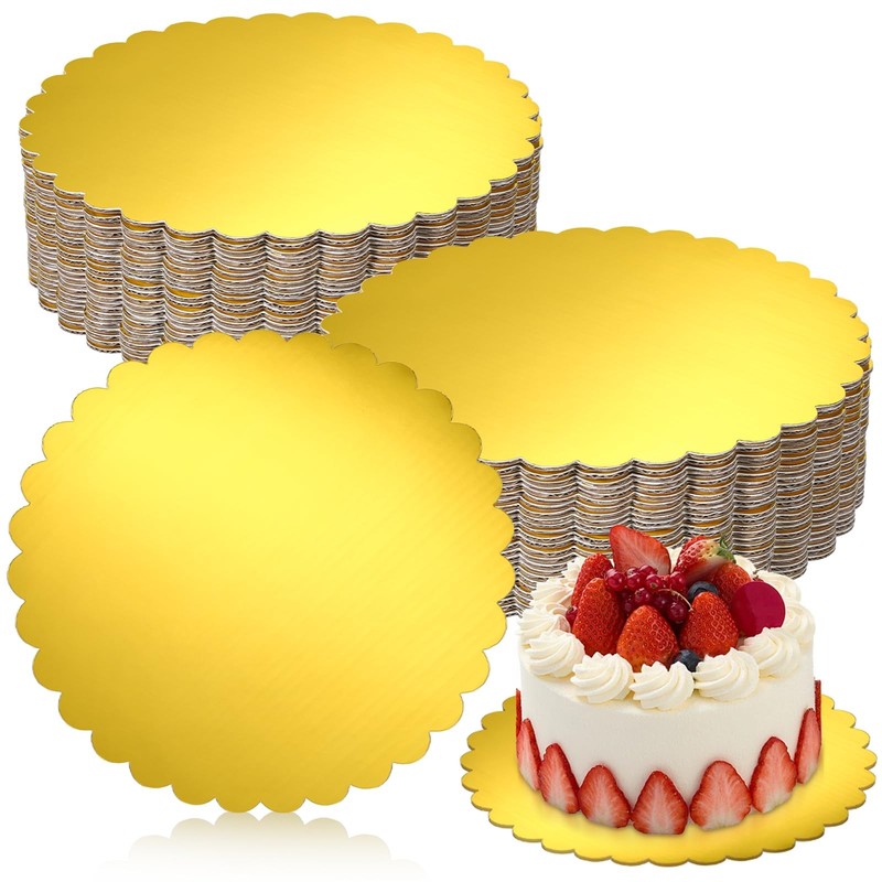 8 Inch Gold Cake Boards Round 50 Pack Corrugated Cardboard Circles Cake Base …