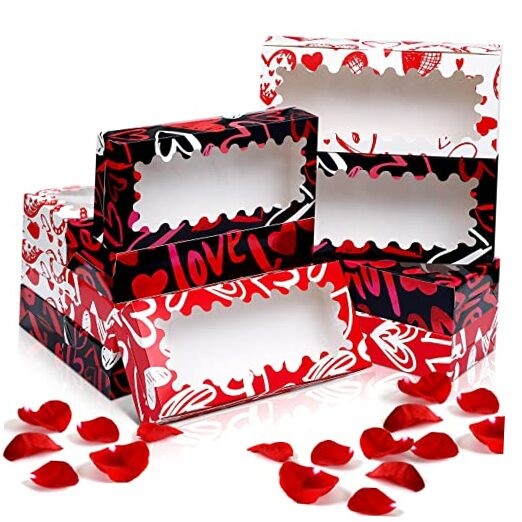 12 Pieces Valentine Cookie Boxes Valentines Day Treat 12 x 5.5 x 2.5 Inch