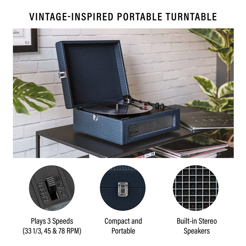 Crosley Cr8017B-Ny Voyager Vintage Portable Vinyl Record Player Turntable gallery
