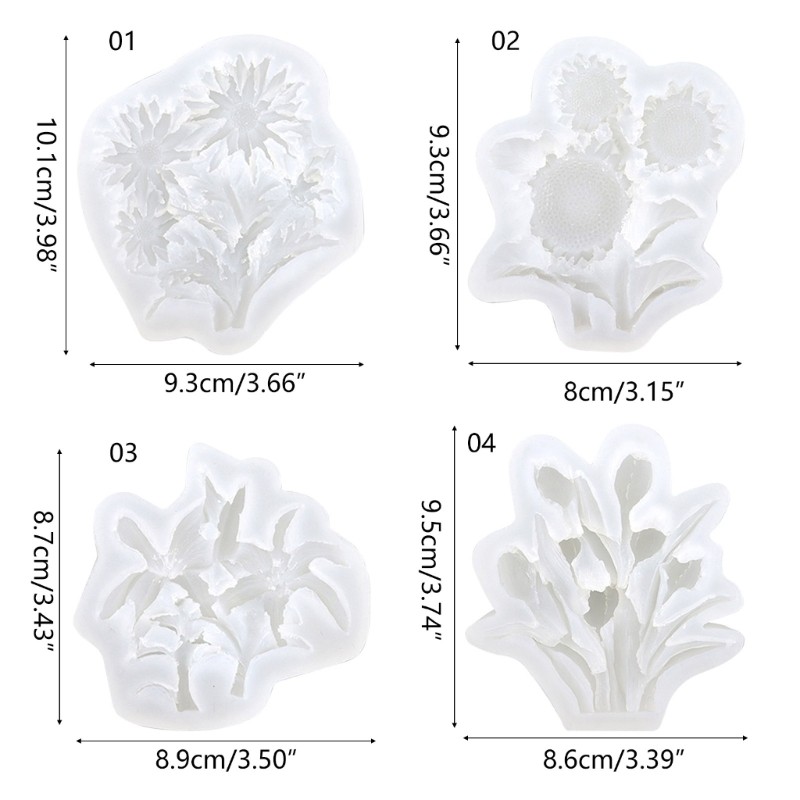 Fondant Moulds Candy Molds Silicone Material Flower Shaped Gift for Baking Lover gallery