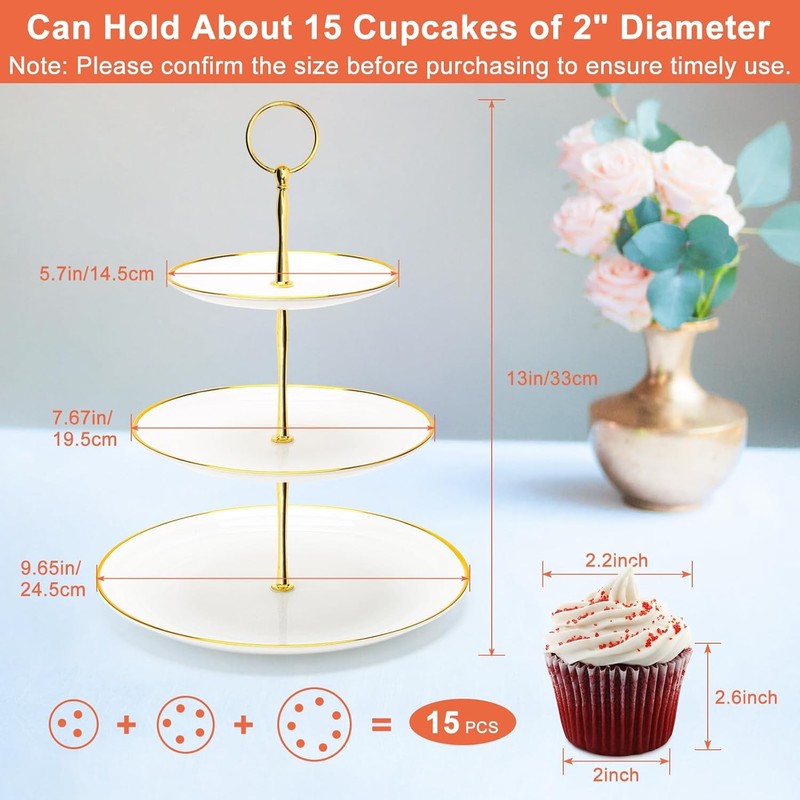 3 Tier Cupcake Stand Plastic Tiered Serving Stand Dessert Tower Tray Tea Party gallery