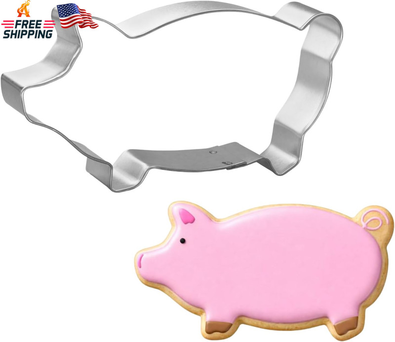 Foose Marranitos Pig Cookie Cutter 5 Inch –Tin Plated Steel Cookie Cutters – Mar