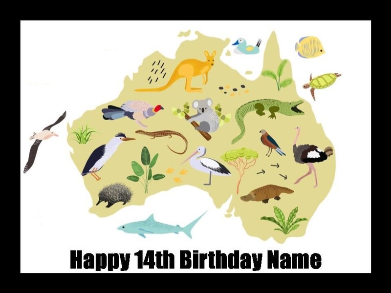 Australian Animals Edible Cake Toppers Icing Birthday Cake Decorations (3 Sizes)