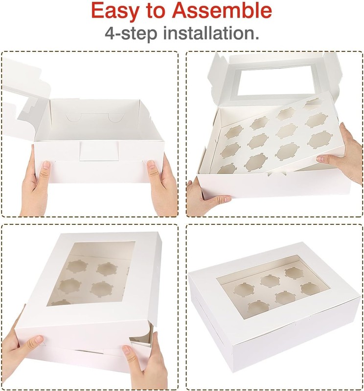 Elegant 12-Cupcake Bakery Boxes - 15 Packs with Inserts for Birthdays & Weddings gallery