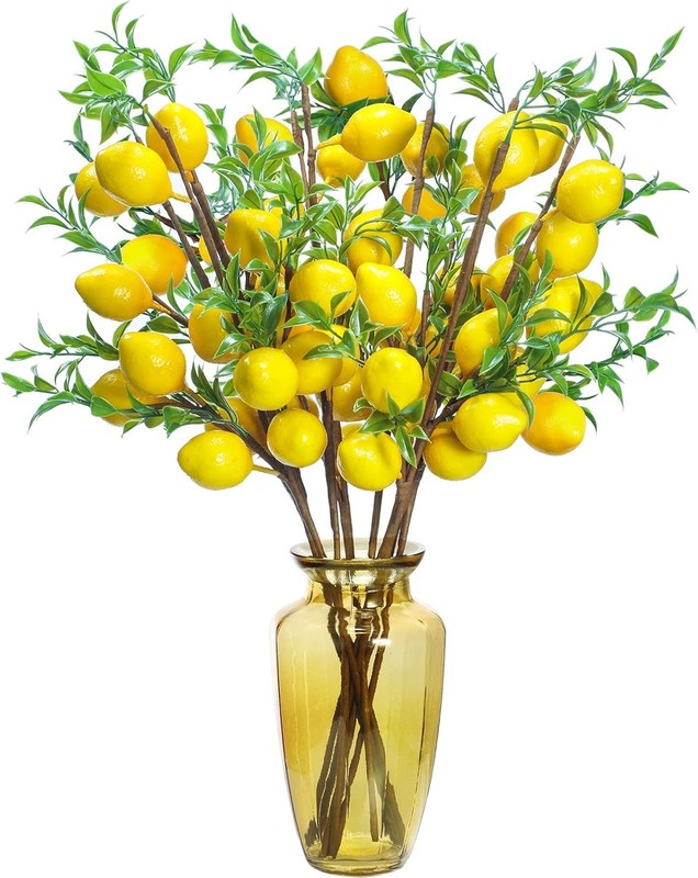 10 Pieces Artificial Lemon es Yellow Fake Vivid Lemon