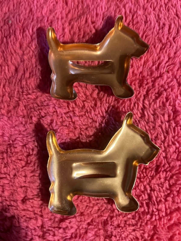 Scottie Dog Copper Aluminum Cookie Cutter Pair 1960s gallery