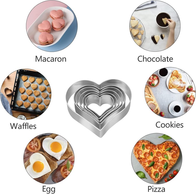 Heart Cookie Cutter Set - 6 Piece - 3 4/5", 3 1/5", 2 4/5", 2 3/5", 2 1/5", 1... gallery