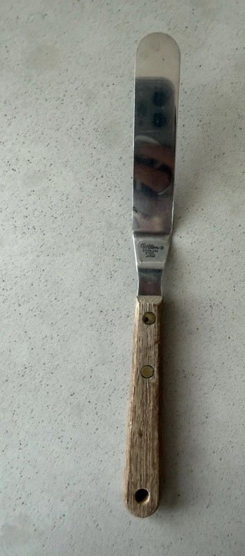 Vtg Wilton Stainless Steel 8″ Offset Angled Icing Spatula Spreader Wood Handle