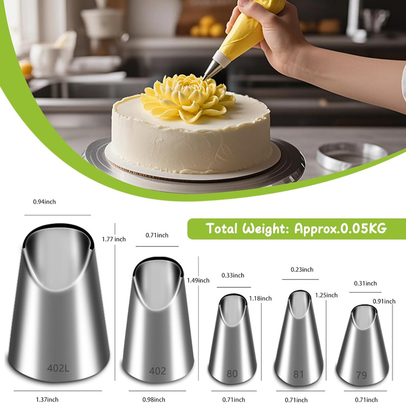 Rose Flower Piping Tips Set Chrysanthemum Nozzles Crinkle Cream Laminating Nozzl gallery