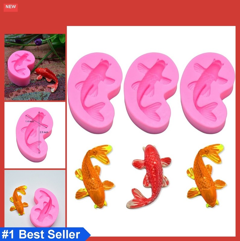 Koi Fish Fondant Mold 2.5 Inch Silicone Gum Paste Cake Decorating Candy Cupcake