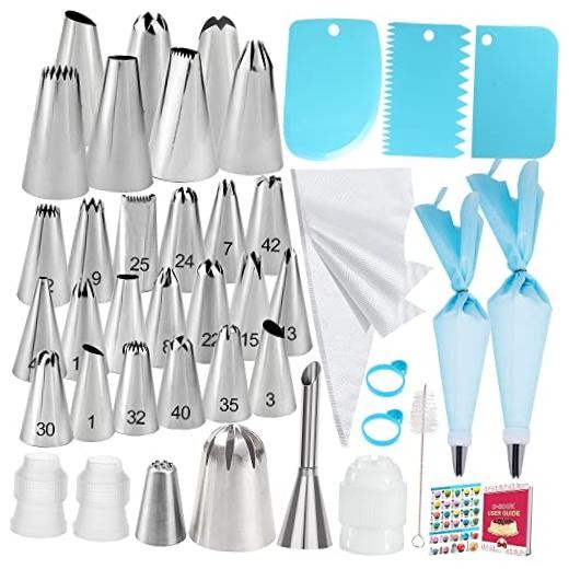 Piping Bags and Tips Set - 50Pcs Cake Decorating Supplies Kit with Icing gallery