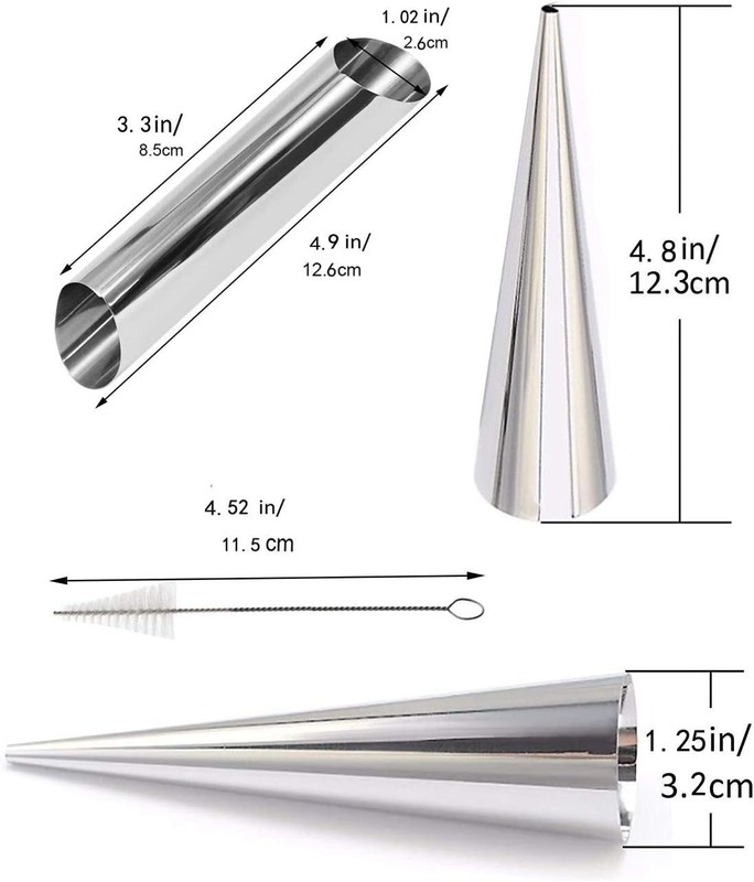 Cream Horn Molds-21 pcs Moulds Stainless Steel Cannoli Form Tubes Cream Roll .. gallery