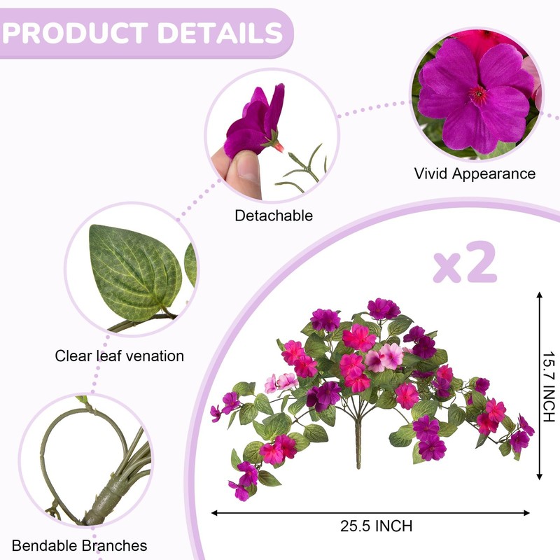 Inxugao Artificial Fake Flowers For Outdoors Spring Decoration 2 Bundles Faux gallery