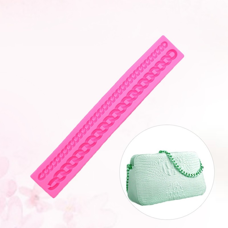 Set of 2 Reusable Silicone Chain Shape Cake Molds Pink Fondant Decorating gallery